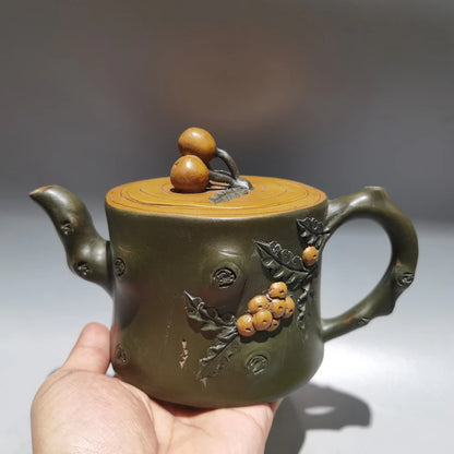 Chinese Yixing Zisha Clay Teapot  Tree Stake Pot Jiang Rong 350ml