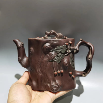 Chinese Yixing Zisha Clay Teapot  Tree Stake Pot Old Artist 600ml