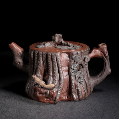 Chinese Yixing Zisha Clay Teapot  Tree stump Pot  Wang Youlan 700ml