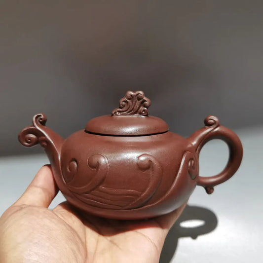 Chinese Yixing Zisha Clay Teapot  Water Wave Pot Wang Yinxian 320ml