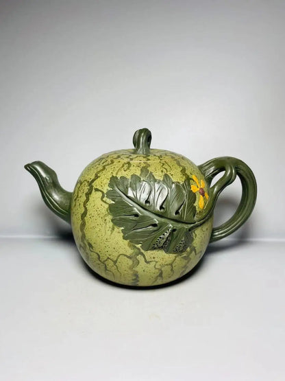 Chinese Yixing Zisha Clay Teapot  Watermelon Pot Jiang Rong 700ml
