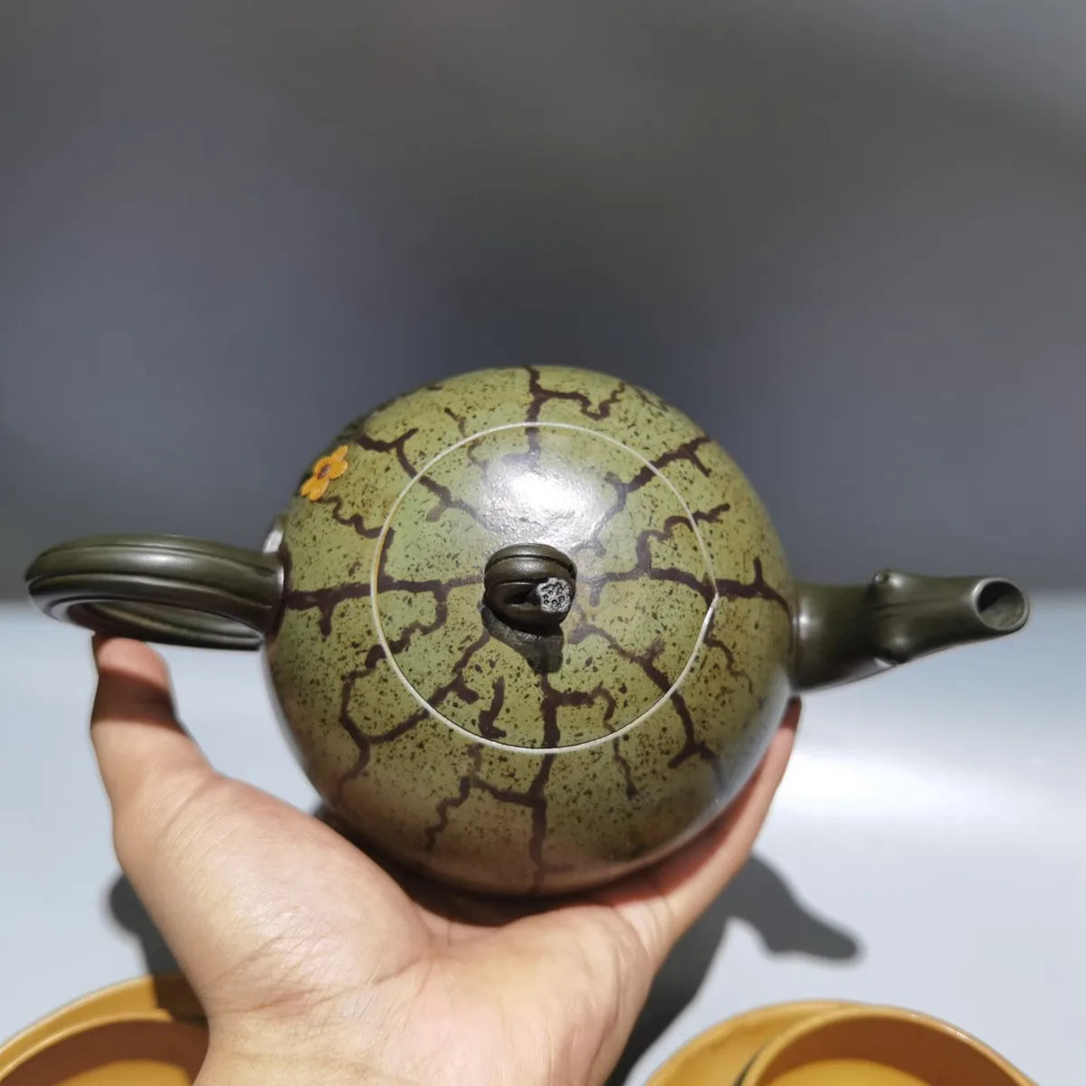 Chinese Yixing Zisha Clay Teapot  Watermelon set pot Jiang Rong Raw ore section mud 460ml
