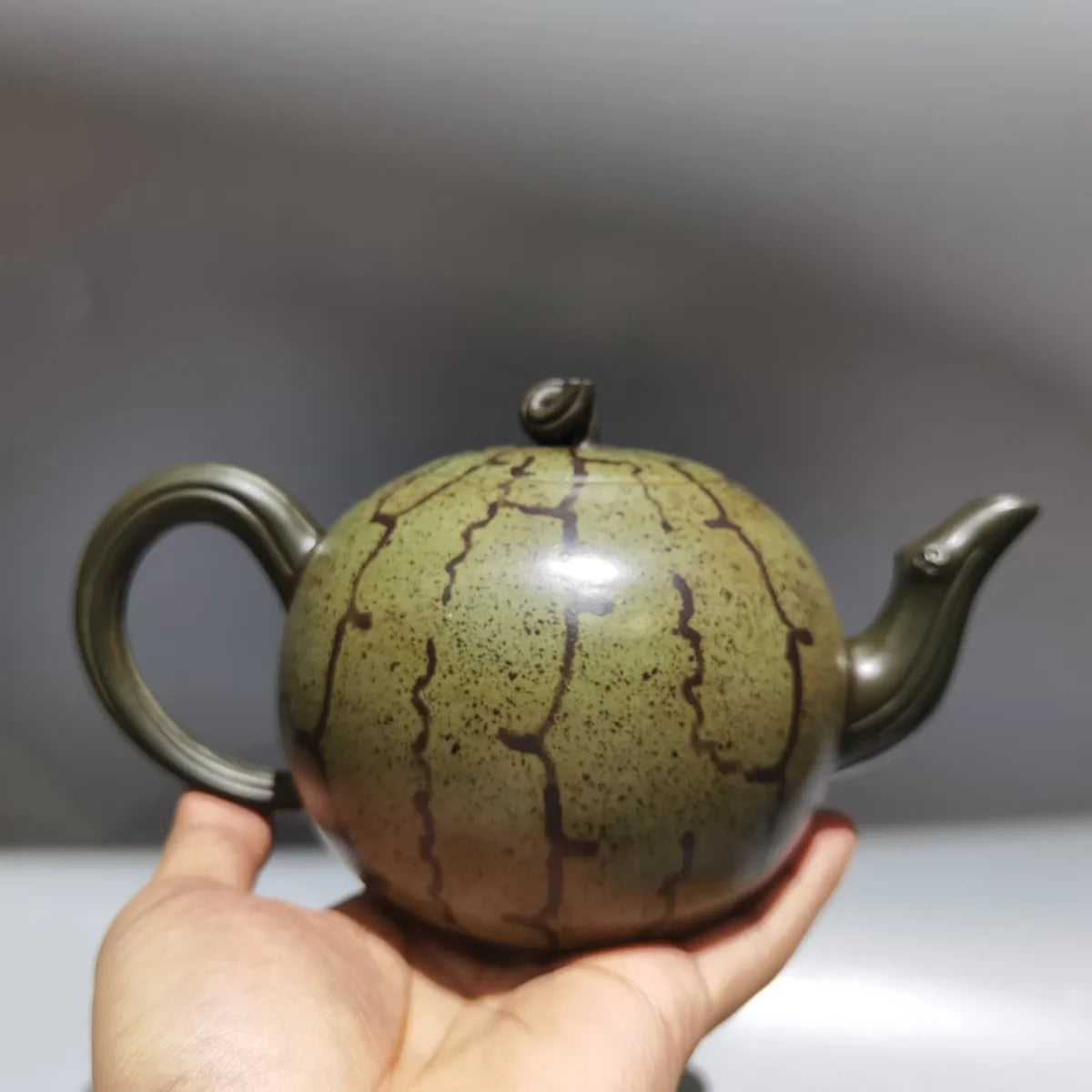 Chinese Yixing Zisha Clay Teapot  Watermelon set pot Jiang Rong Raw ore section mud 460ml