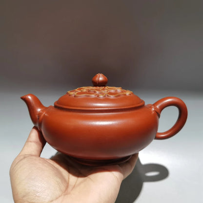 Chinese Yixing Zisha Clay Teapot  Wealth nobility flower Pot Gu Jingzhou 420ml