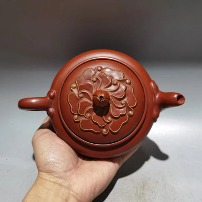 Chinese Yixing Zisha Clay Teapot  Wealth nobility flower Pot Gu Jingzhou 420ml