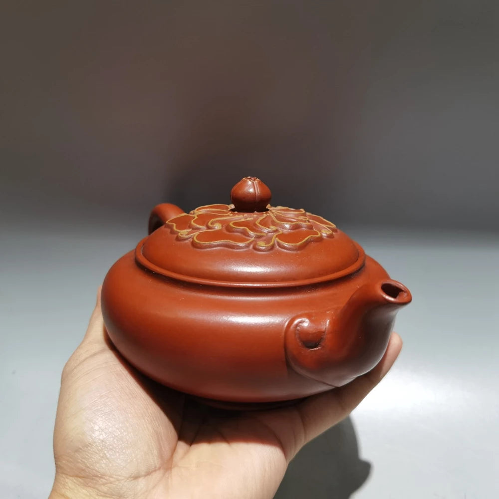 Chinese Yixing Zisha Clay Teapot  Wealth nobility flower Pot Gu Jingzhou 420ml