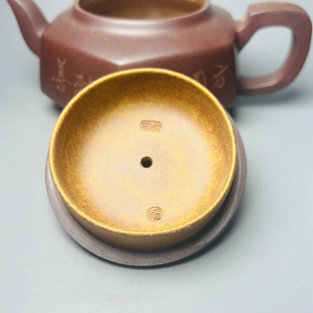 Chinese Yixing Zisha Clay Teapot Yong'an Kiln Firewood Burning Hexagonal Pot  Yu Xishan 380ml