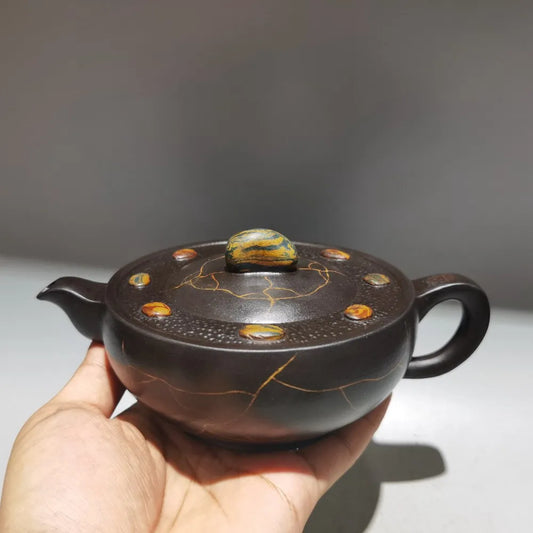 Chinese Yixing Zisha Clay Teapot  Yuhua Stone Pot Lv Yaochen 380ml
