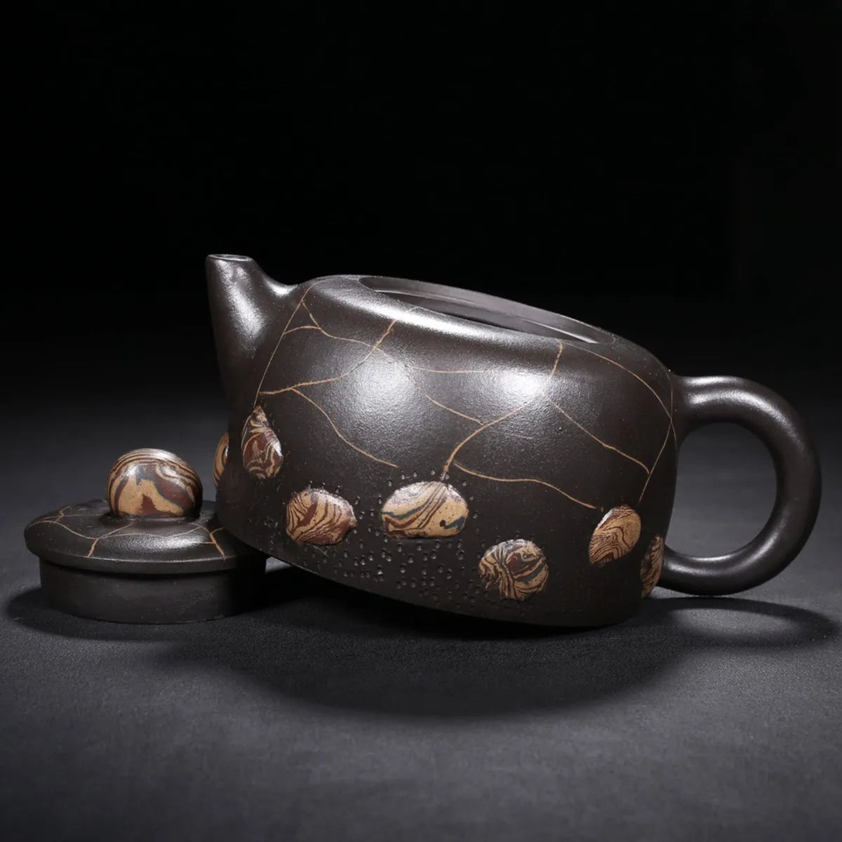 Chinese Yixing Zisha Clay Teapot  Yuhua Stone Pot Lv Yaochen 450ml