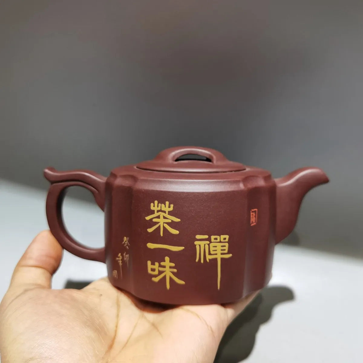 Chinese Yixing Zisha Clay Teapot  Zen Tea Yiwei Pot Zhou Guojun 320ml