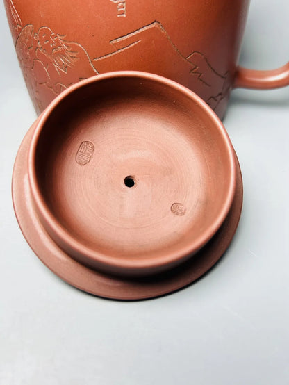 Chinese Yixing Zisha Clay Teapot  Zhiji Engraved Pot Fan Zeng 600ml