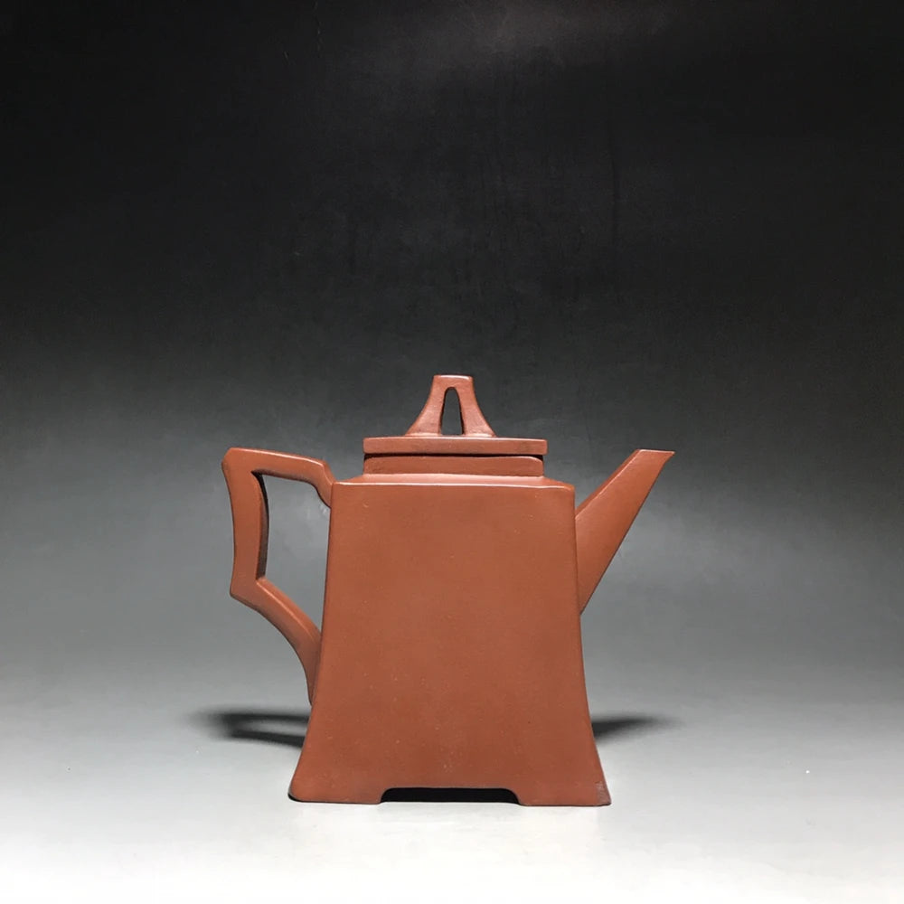 Chinese Yixing Zisha Clay Teapot  archaic rhyme square Pot Jinding trademark 350ml