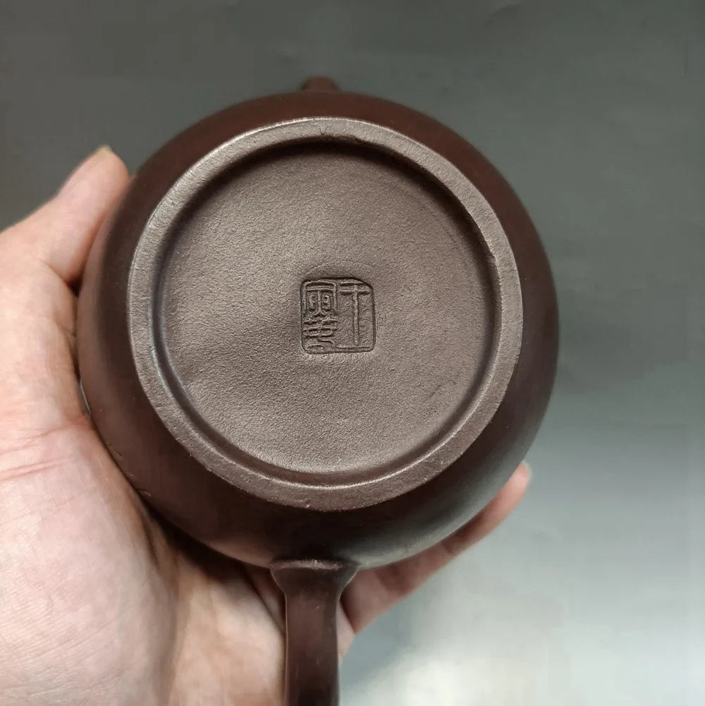Chinese Yixing Zisha Clay Teapot  carved word Eight Trigrams Pot  Wang Yinchun 320ml