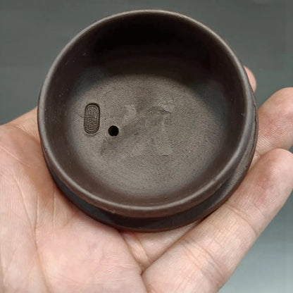 Chinese Yixing Zisha Clay Teapot  carved word Eight Trigrams Pot  Wang Yinchun 320ml