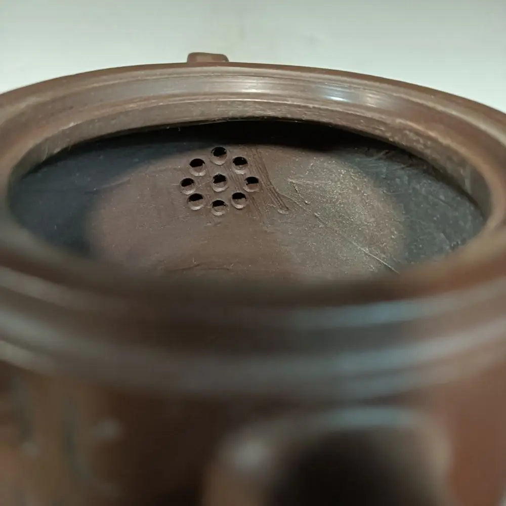 Chinese Yixing Zisha Clay Teapot  carved word Pot  Gu Jingzhou 800ml