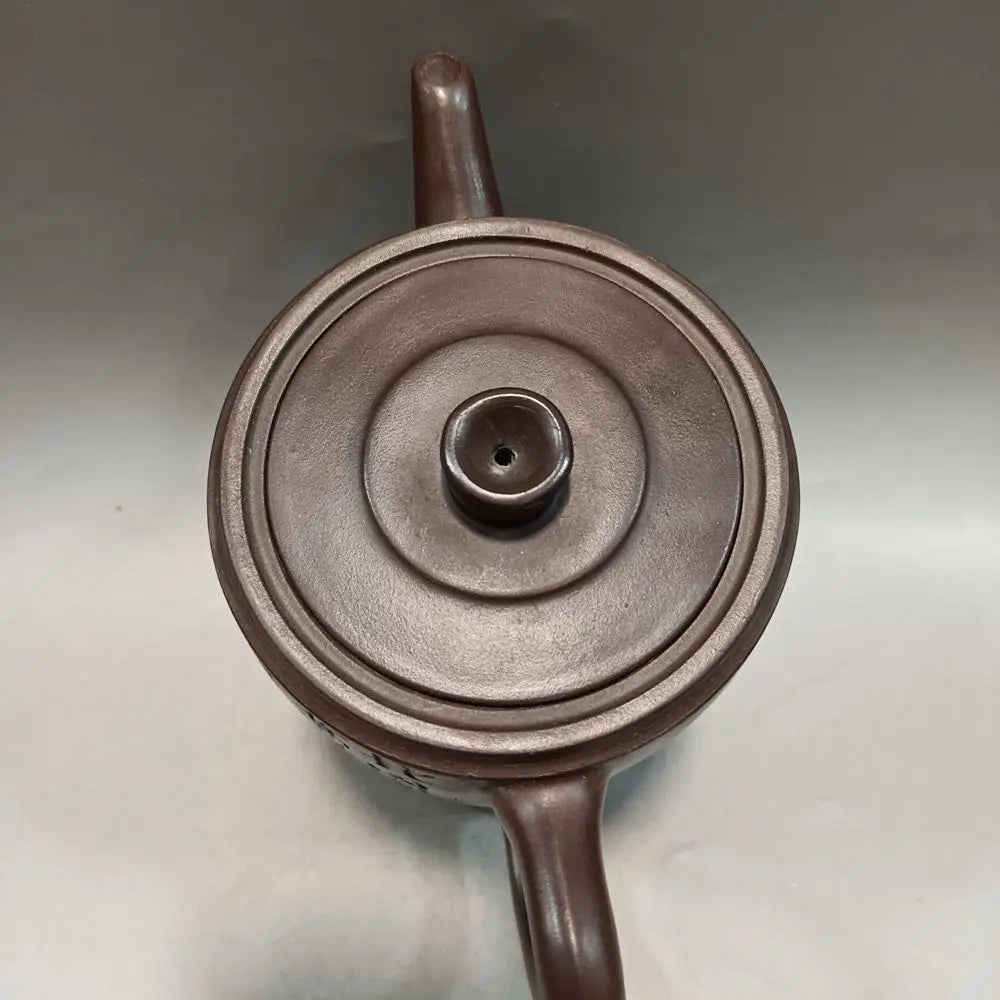 Chinese Yixing Zisha Clay Teapot  carved word Pot  Gu Jingzhou 800ml