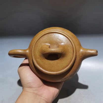 Chinese Yixing Zisha Clay Teapot  carving word Hanwa Pot Gu Jingzhou 420ml