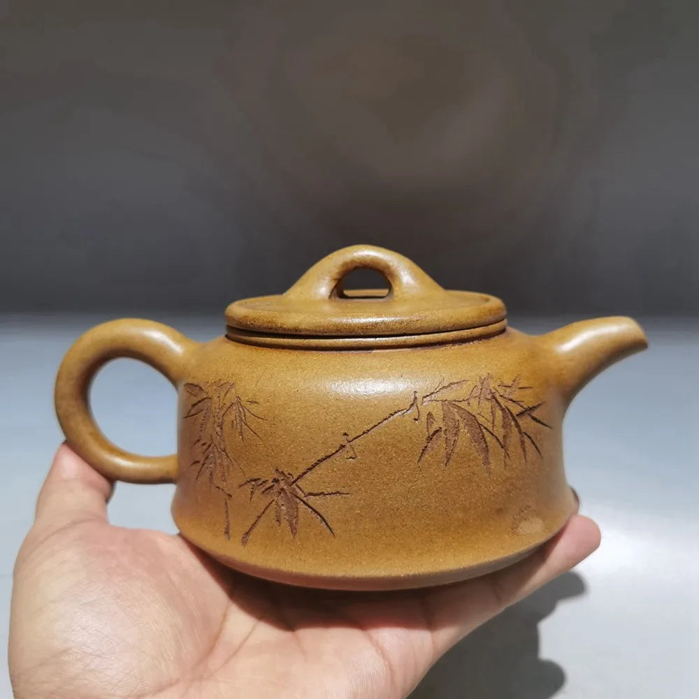 Chinese Yixing Zisha Clay Teapot  carving word Hanwa Pot Gu Jingzhou 420ml