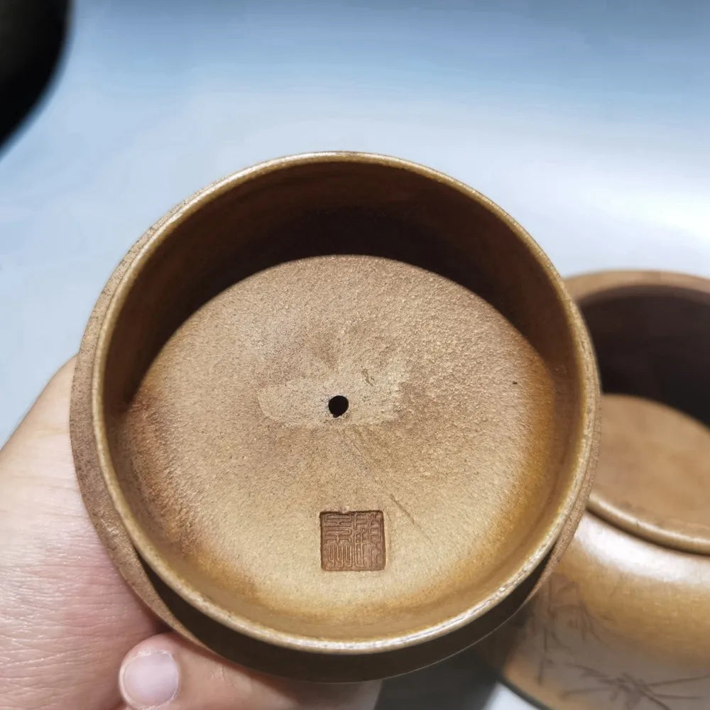 Chinese Yixing Zisha Clay Teapot  carving word Hanwa Pot Gu Jingzhou 420ml