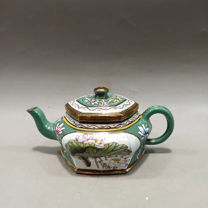 Chinese Yixing Zisha Clay Teapot  color paintting Enamel color Pot  Jinding trademark 280ml