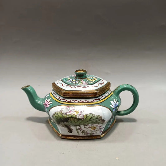 Chinese Yixing Zisha Clay Teapot  color paintting Enamel color Pot  Jinding trademark 280ml