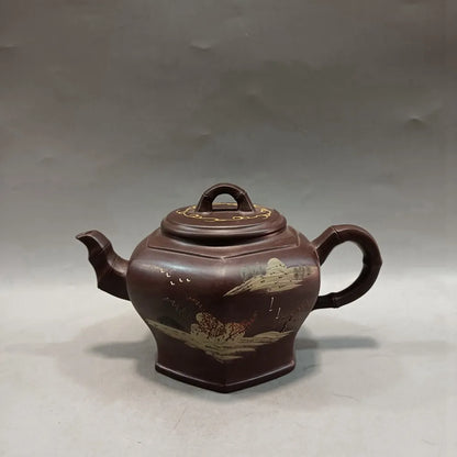 Chinese Yixing Zisha Clay Teapot  color paintting Pot  Jinding trademark 360ml