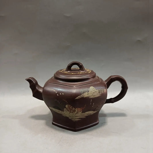Chinese Yixing Zisha Clay Teapot  color paintting Pot  Jinding trademark 360ml