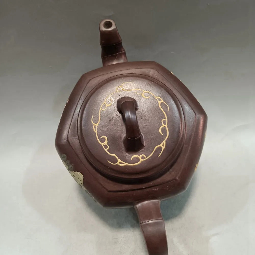 Chinese Yixing Zisha Clay Teapot  color paintting Pot  Jinding trademark 360ml