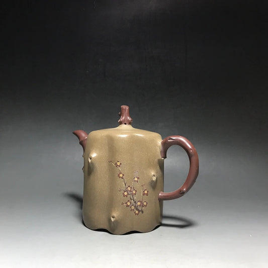 Chinese Yixing Zisha Clay Teapot  colored plum blossom tree stumps Pot  Wang Yinxian 500ml