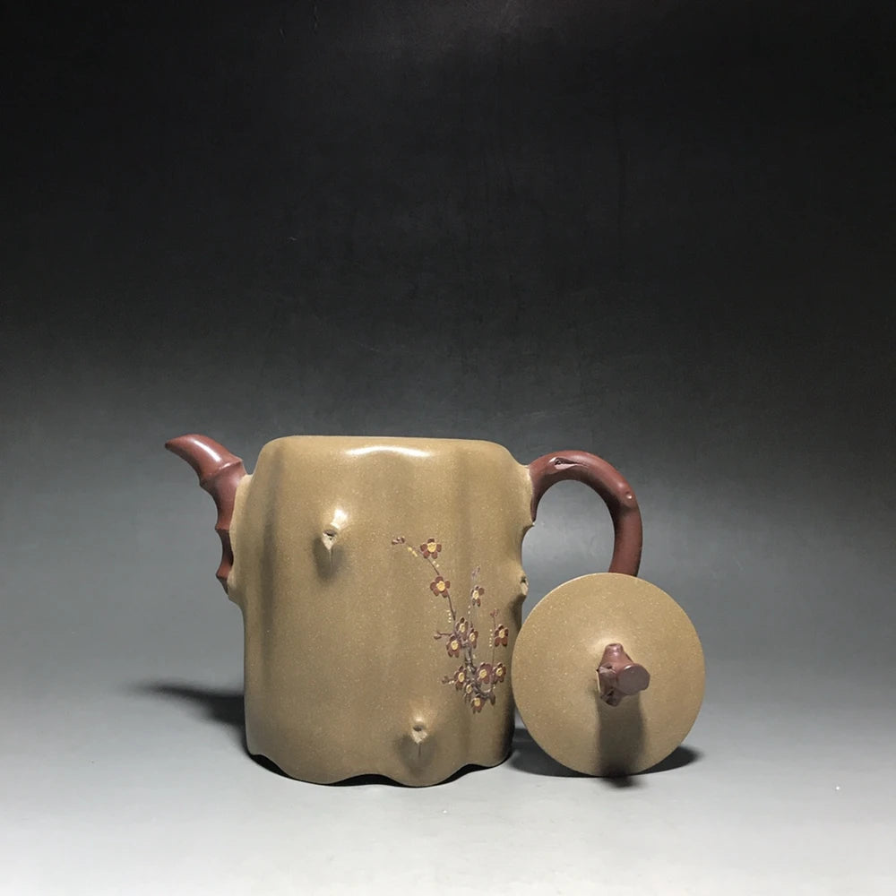 Chinese Yixing Zisha Clay Teapot  colored plum blossom tree stumps Pot  Wang Yinxian 500ml