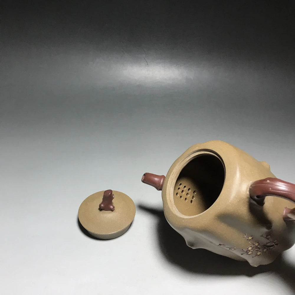 Chinese Yixing Zisha Clay Teapot  colored plum blossom tree stumps Pot  Wang Yinxian 500ml