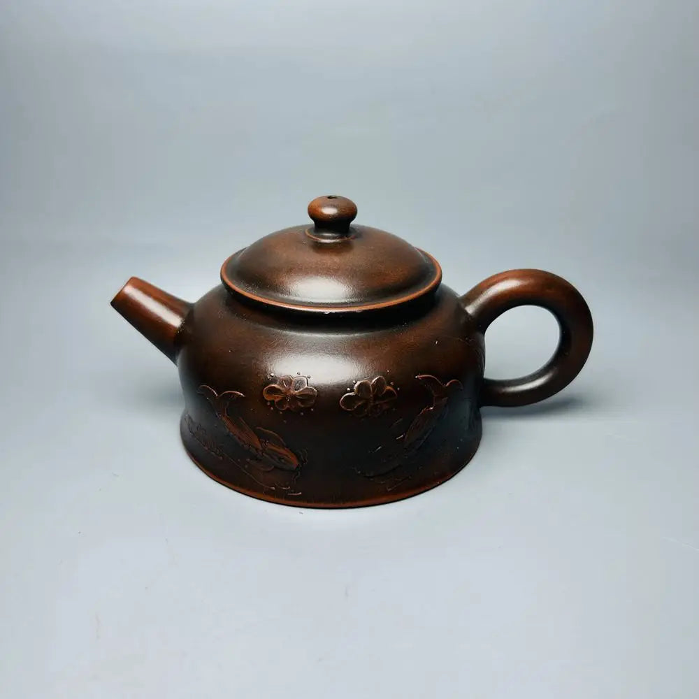 Chinese Yixing Zisha Clay Teapot  double fish Pot Gu Jingzhou 200ml