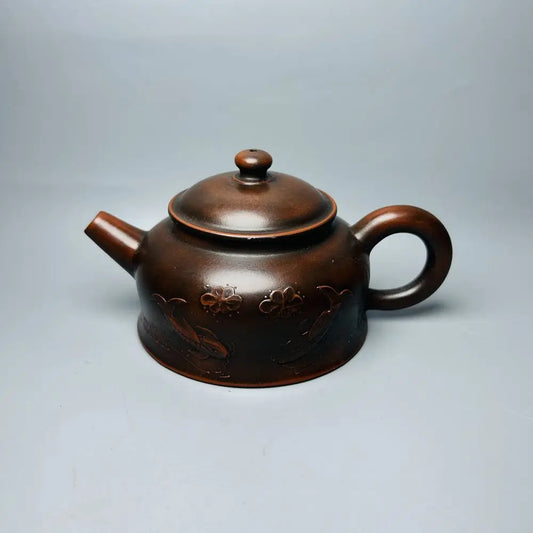 Chinese Yixing Zisha Clay Teapot  double fish Pot Gu Jingzhou 200ml