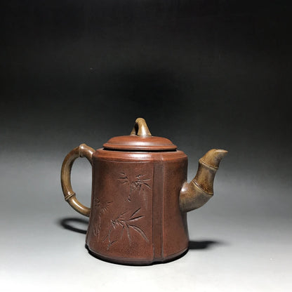 Chinese Yixing Zisha Clay Teapot  dual color bamboo Pot  Shipeng 500ml