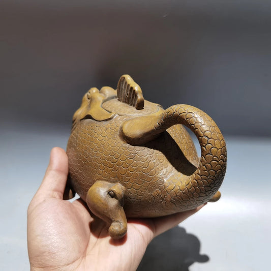 Chinese Yixing Zisha Clay Teapot  fish turn Dragon Pot Chen Mingyuan 500ml