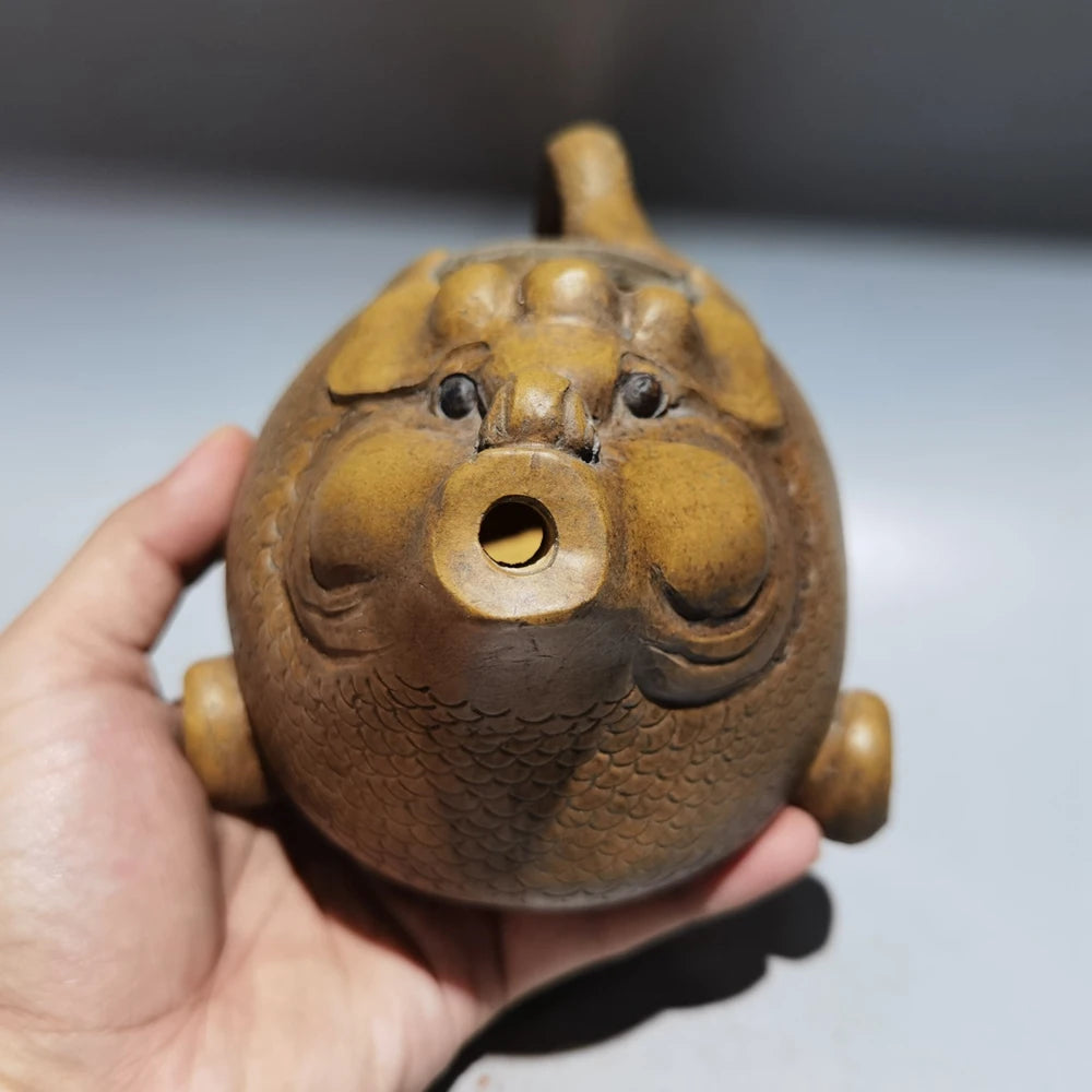 Chinese Yixing Zisha Clay Teapot  fish turn Dragon Pot Chen Mingyuan 500ml