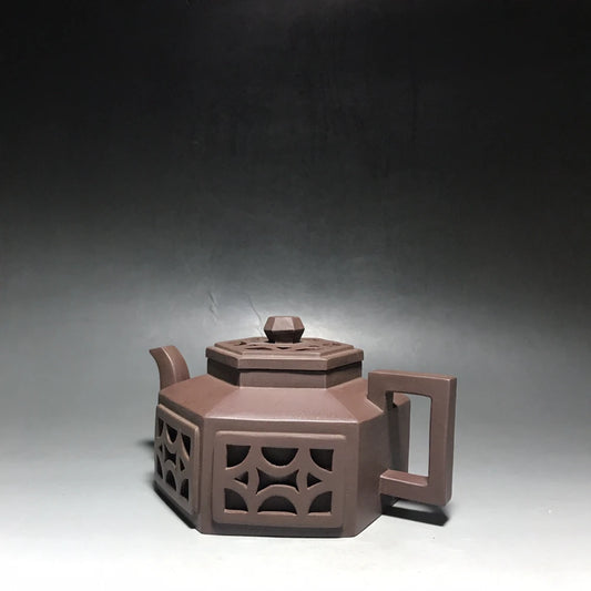 Chinese Yixing Zisha Clay Teapot  hexagonal hollow Pot 380ml