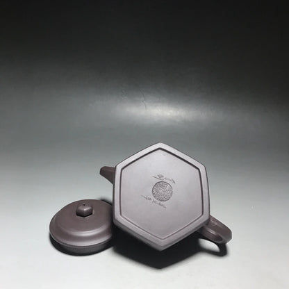 Chinese Yixing Zisha Clay Teapot  hexagonal lettering Pot as shown 300ml