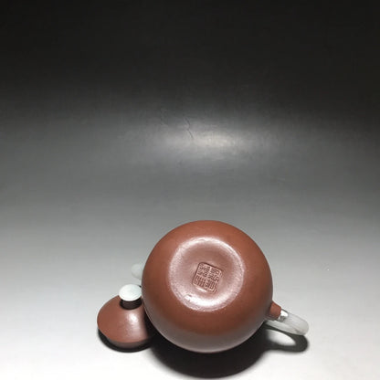 Chinese Yixing Zisha Clay Teapot  jade inlaid gourd Pot  Yang Pengnian 300ml