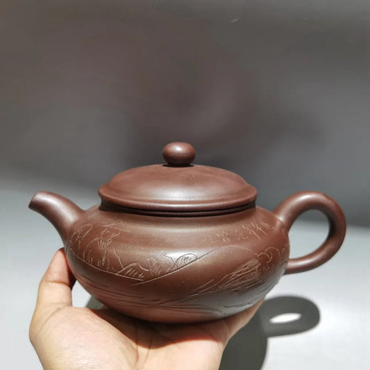 Chinese Yixing Zisha Clay Teapot  kiln change Large Antique Pot Gu Jingzhou 560ml