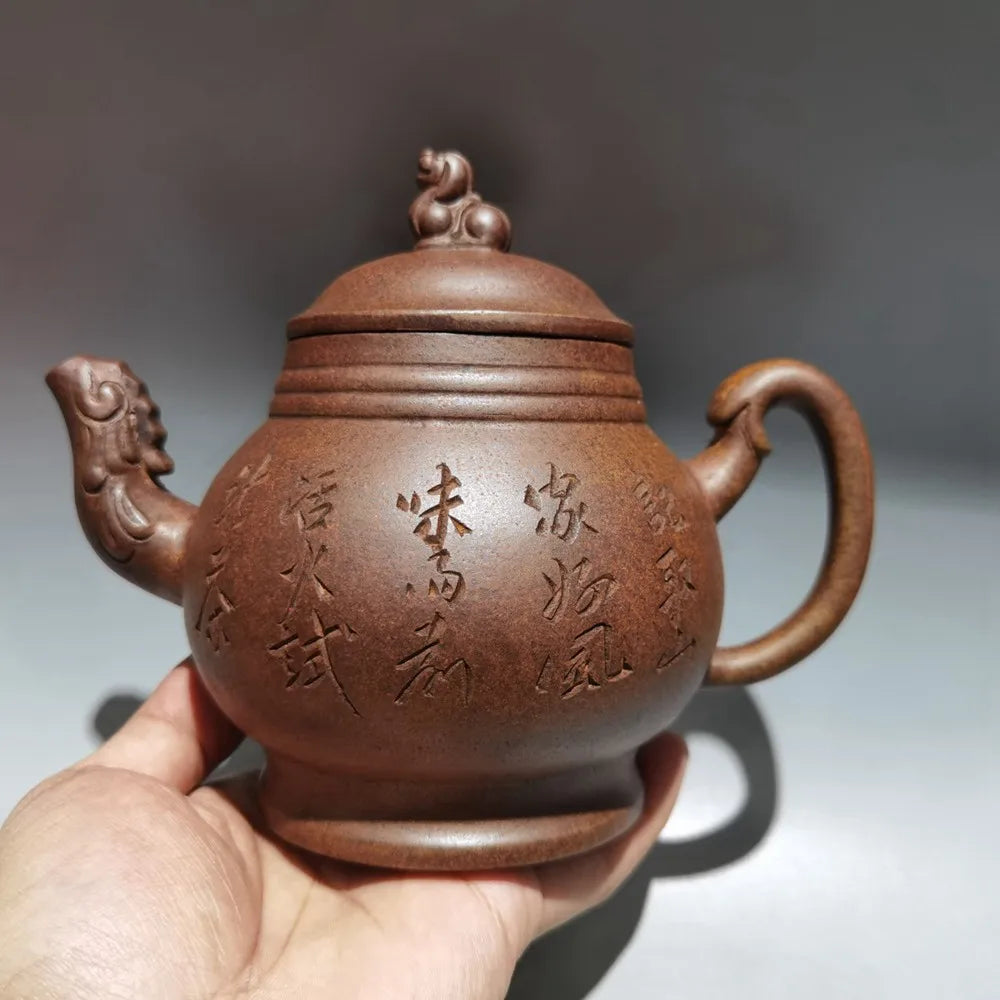 Chinese Yixing Zisha Clay Teapot  kiln change Phoenix beaked Pot Gu Jingzhou 380ml