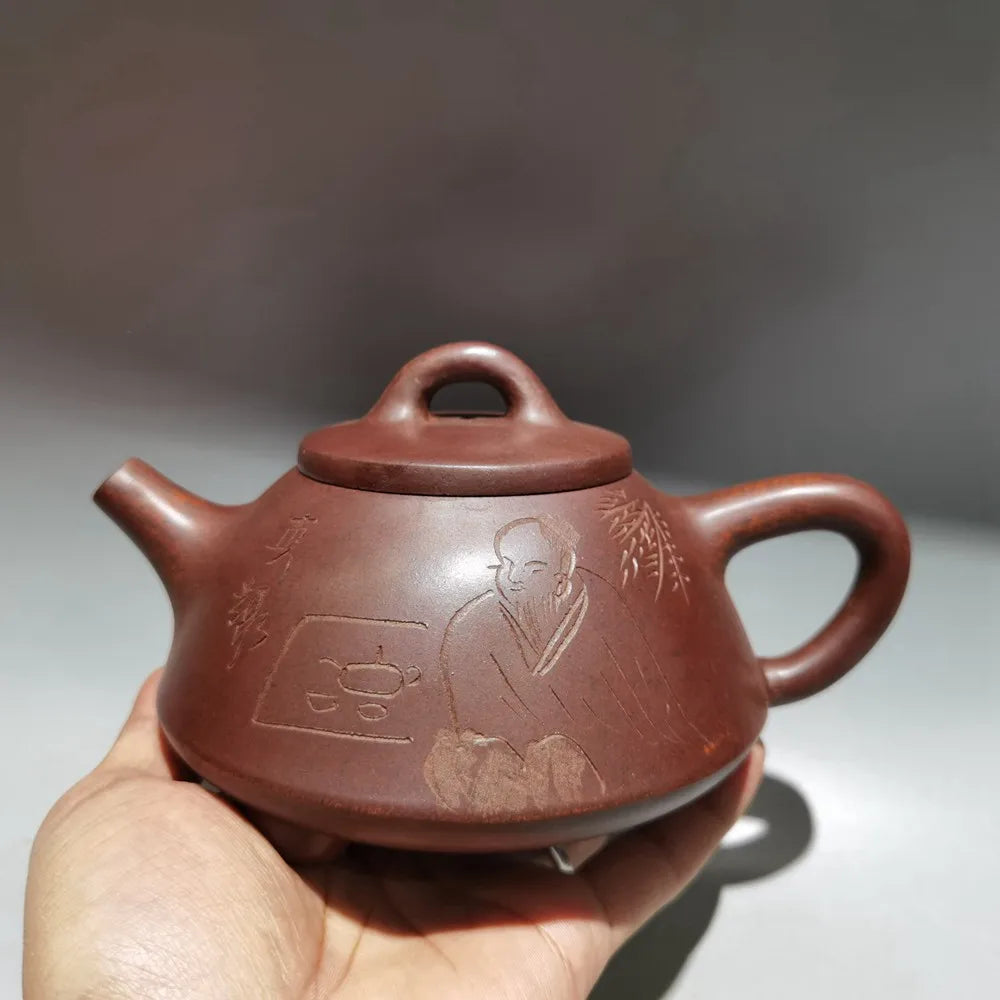 Chinese Yixing Zisha Clay Teapot  kiln change Stone Ladle Pot Gu Jingzhou 320ml