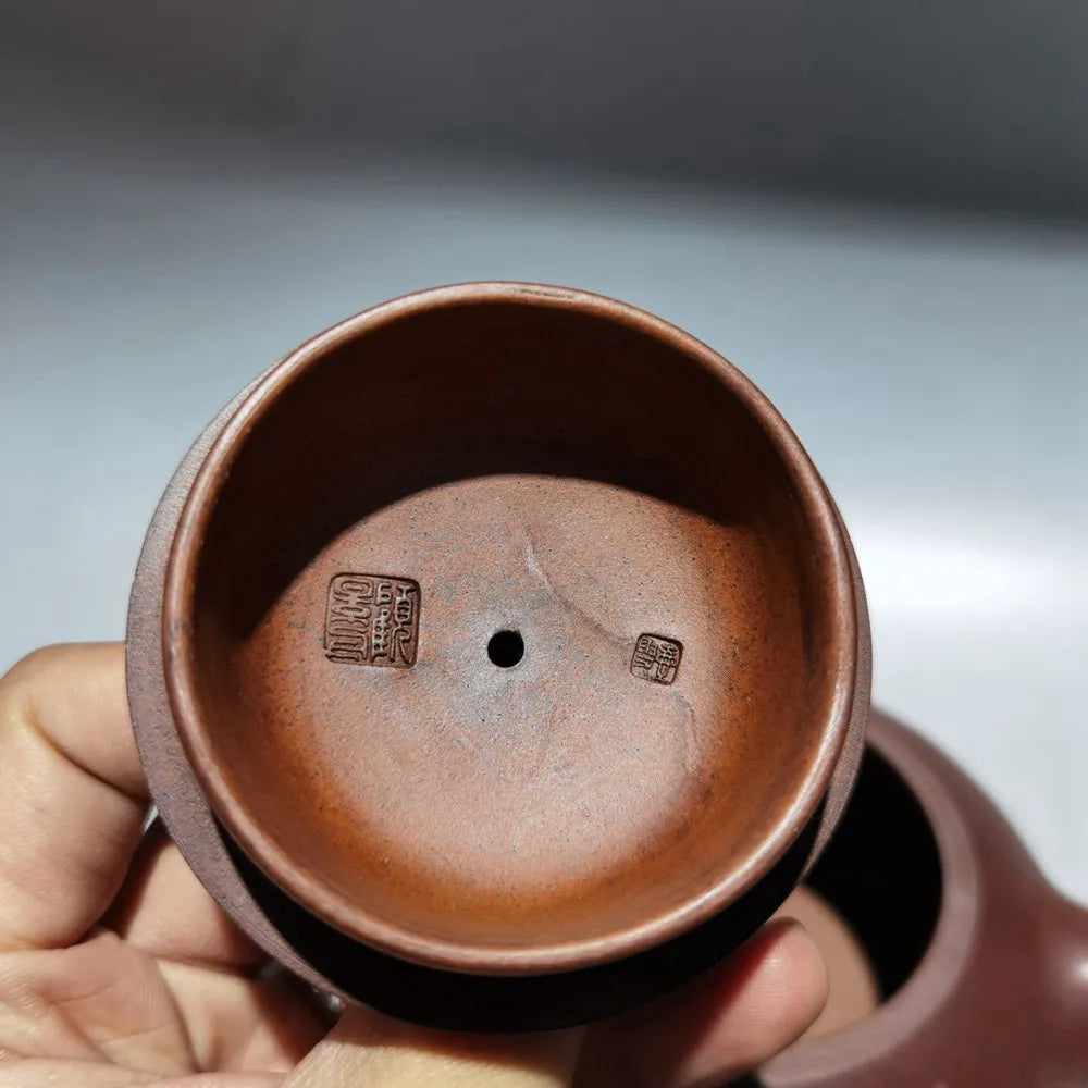 Chinese Yixing Zisha Clay Teapot  kiln change Stone Ladle Pot Gu Jingzhou 320ml