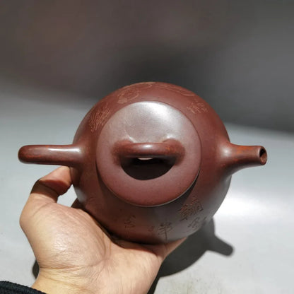 Chinese Yixing Zisha Clay Teapot  kiln change Stone Ladle Pot Gu Jingzhou 320ml