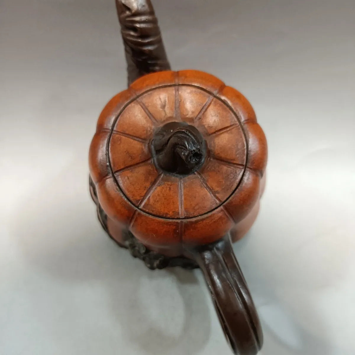 Chinese Yixing Zisha Clay Teapot  pumpkin Adnexal leaf Pot  Jiang Rong 480ml