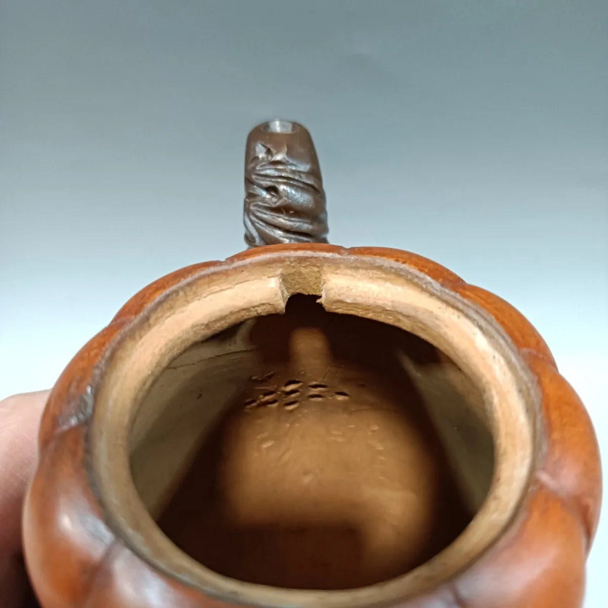 Chinese Yixing Zisha Clay Teapot  pumpkin Adnexal leaf Pot  Jiang Rong 480ml