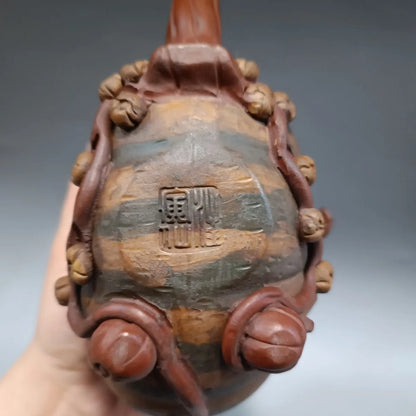 Chinese Yixing Zisha Clay Teapot  pumpkin Pot  Wang Yinxian 520ml