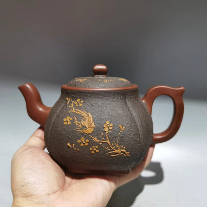 Chinese Yixing Zisha Clay Teapot  square Ximei Pot Gu Jingzhou 380ml