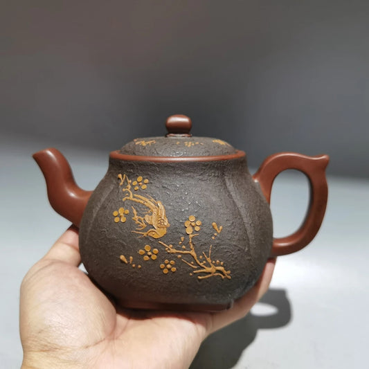 Chinese Yixing Zisha Clay Teapot  square Ximei Pot Gu Jingzhou 380ml