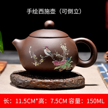 Chinese Yixing Zisha Teapot Handmade Xishi Tea Kettles Purple Clay Teaware Pots 150ml Puer Tea Kung Fu Tea Infuser